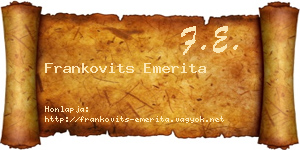 Frankovits Emerita névjegykártya